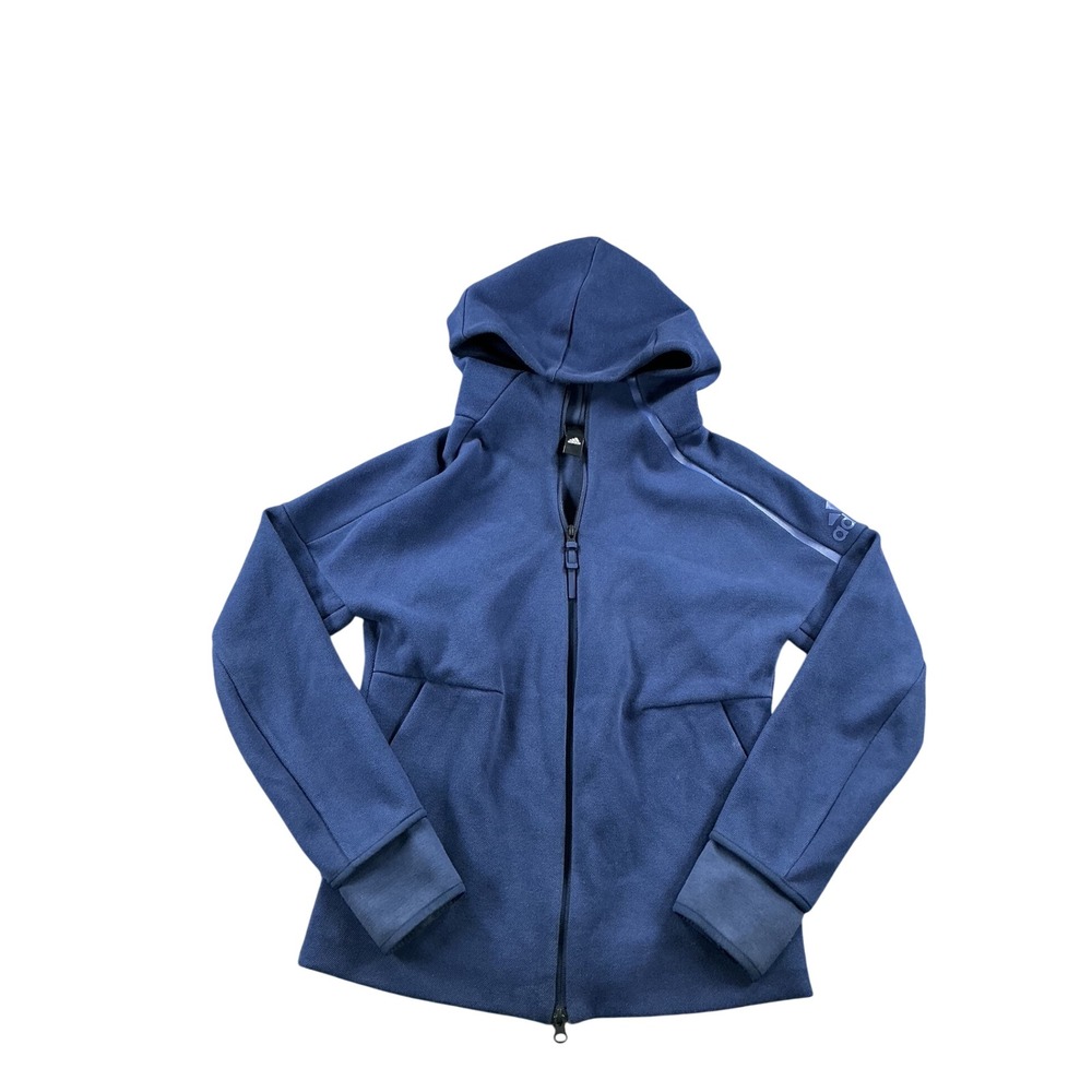 Adidas Z.N.E. Full Zip Hoodie Navy Blue Athletic Jacket AY8055 Mens Small
